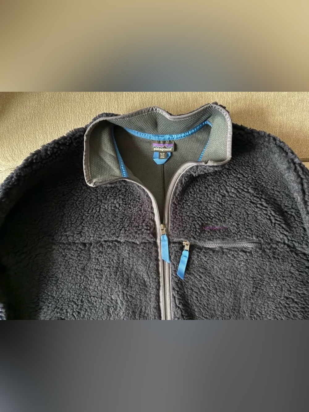 Patagonia Natural Blend Retro Cardigan Pitch Blue Fleece Jacket XL - Picture 4 of 6